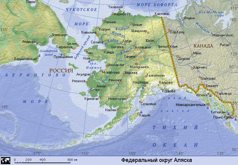 Карта Аляски